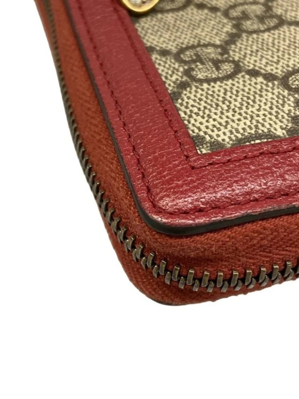 GUCCI Queen Margaret 476069 Dark Brown Red Multi PVC Leather Long Wallet - Picture 7 of 12